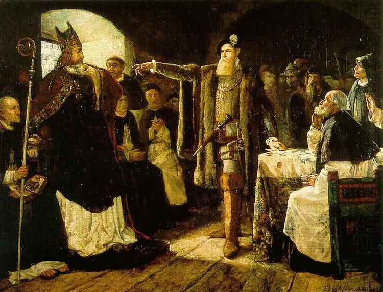carl gustaf hellqvist Gustaf Vasa anklagar biskop Peder Sunnanvader infor domkapitlet i Vasteras china oil painting image